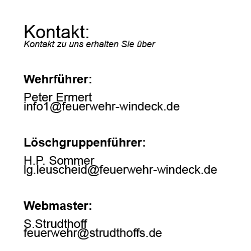 Kontaktdaten - wegen SPAM nicht als Text
