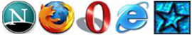 Getestete Browser: Mozilla, Internet Explorer, Netscape, Opera, Crazy Browser
